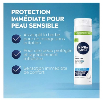 Nivea Men Sensitive Gel à Raser Peaux Sensibles 200 ml