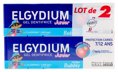 Elgydium Junior Gel Dentifrice Protection Caries 7-12 Ans Lot 2 x 50 ML