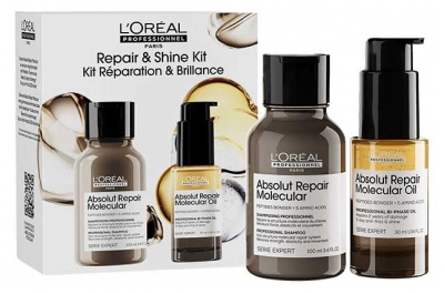 Absolut Repair Molecular L'Oréal Professionnel Shampoing Professionnel 100 ml + Huile Bi-Phase Réparatrice 30 ml