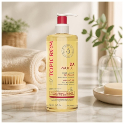 Topicrem DA Protect Huile Lavante Relipidante Peaux Sensibles Très Sèches et Atopiques 500 ml