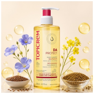 Topicrem DA Protect Huile Lavante Relipidante Peaux Sensibles Très Sèches et Atopiques 500 ml