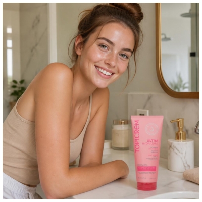 Topicrem Ultra Hydratant Gommage Doux 3en1 Peaux Sensibles Normales à Sèches 200 ml