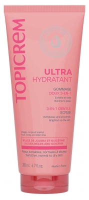 Topicrem Ultra Hydratant Gommage Doux 3en1 Peaux Sensibles Normales à Sèches 200 ml