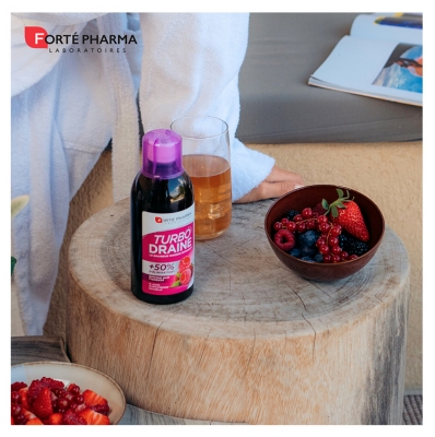Forté Pharma TurboDraine - Lot de 2 Bouteilles de 500 ml - Goût : Framboise