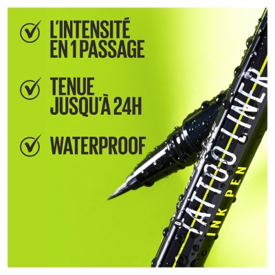 Maybelline New York Tattoo Liner Smokey Crayon Gel Automatique 1,3 g - Couleur : 880 Jet Black