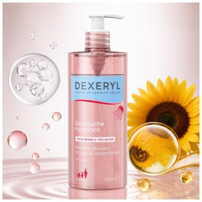Dexeryl Gel Douche Hydratant pour les Peaux Sèches à Très Sèches 500 ml