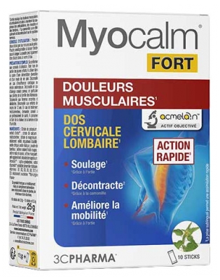 3C Pharma Myocalm Fort Douleurs Musculaires 10 Sticks de Poudre