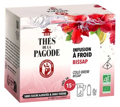 Thés de la Pagode Infusion à Froid Hibiscus Bissap Bio 6 Sachets de 7 g