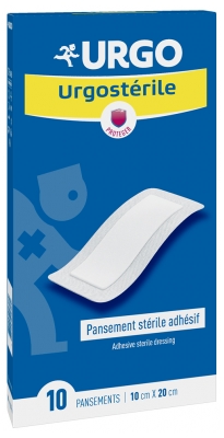 Pansement stérile adhésif Urgo Urgostérile 10 x 20 cm - Lot de 10