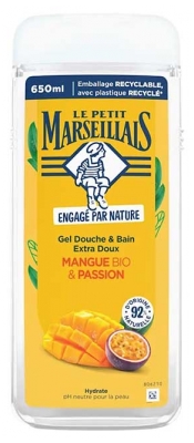 Le Petit Marseillais Gel Douche & Bain Extra Doux Passion & Mangue Bio 650 ml