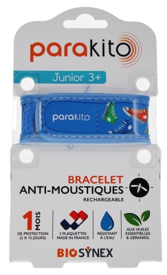 Parakito Bracelet Anti-Moustiques Rechargeable Junior 3+ - Modèle : Baskets