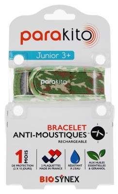 Parakito Bracelet Anti-Moustiques Rechargeable Junior 3+ - Modèle : Camouflage