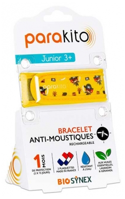 Parakito Bracelet Anti-Moustiques Rechargeable Junior 3+ - Modèle : Pirates