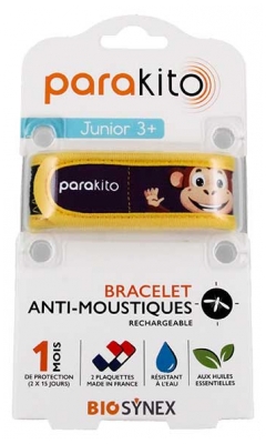 Parakito Bracelet Anti-Moustiques Rechargeable Junior 3+ - Modèle : Singe