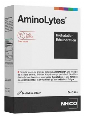 NHCO AminoLytes Hydratation Récupération 14 Sticks à Diluer - Goût : Pêche