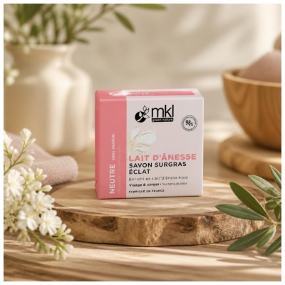 MKL Green Nature Lait d'Ânesse Savon Surgras Éclat Visage et Corps 100 g