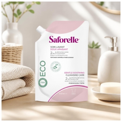 Saforelle Soin Lavant Doux Apaisant Éco-Recharge 500 ml