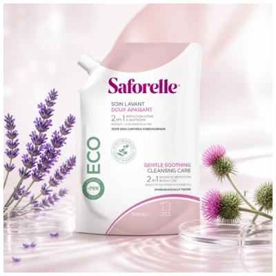 Saforelle Soin Lavant Doux Apaisant Éco-Recharge 500 ml