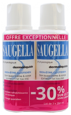 Saugella Dermoliquide Duo 2 x 250 ml / -30% Sur le Second Flacon