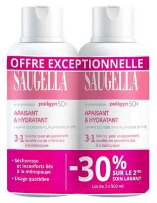 Saugella Poligyn 50+ Lavant Quotidien Hygiène Intime 3en1 Lot de 2 x 500 ml