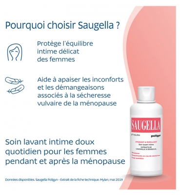 Saugella Poligyn 50+ Lavant Quotidien Hygiène Intime 3en1 Lot de 2 x 500 ml