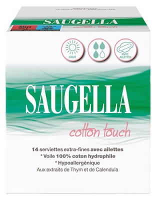 Saugella Cotton Touch Serviettes Jour X14