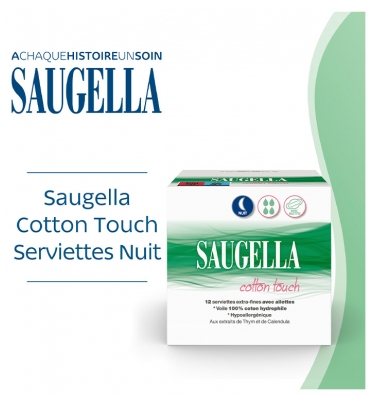 Saugella Cotton Touch Serviettes Nuit X12
