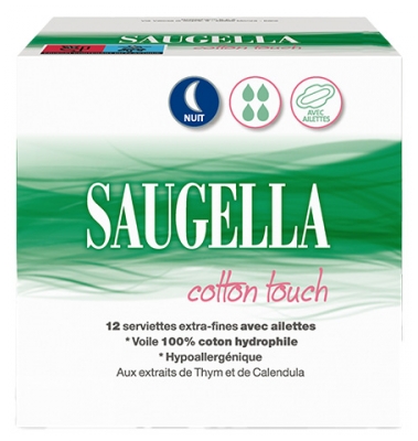Saugella Cotton Touch Serviettes Nuit X12