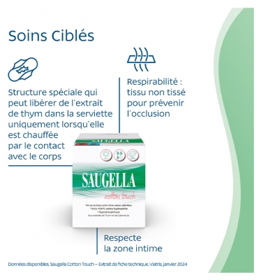 Saugella Cotton Touch 2 X 14 Serviettes Hygiéniques Jour