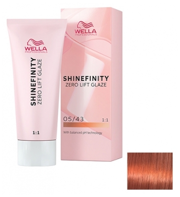 Wella Shinefinity Zero Lift Glaze Coloration 60 ml - Coloration : 05/43 Châtain Clair Cuivré Doré