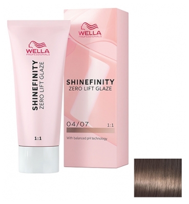 Wella Shinefinity Zero Lift Glaze Coloration 60 ml - Coloration : 04/07 Châtain Naturel Marron