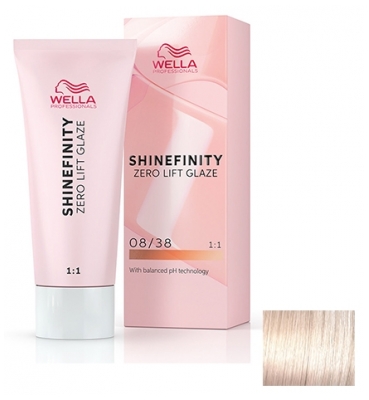 Wella Shinefinity Zero Lift Glaze Coloration 60 ml - Coloration : 08/38 Blond Clair Doré Perlé