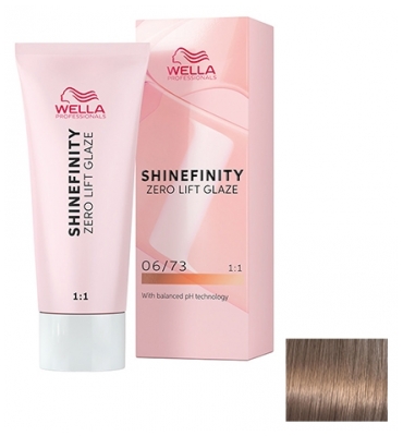 Wella Shinefinity Zero Lift Glaze Coloration 60 ml - Coloration : 06/73 Blond Foncé Marron Doré