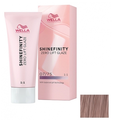 Wella Shinefinity Zero Lift Glaze Coloration 60 ml - Coloration : 07/75 Blond Marron Acajou