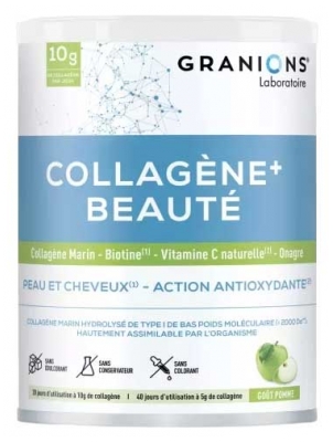 Granions Collagène+ Beauté Peau et Cheveux 215 g - Goût : Pomme