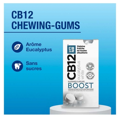 CB12 Boost White Eucalyptus Gommes à Mâcher 10 Unités
