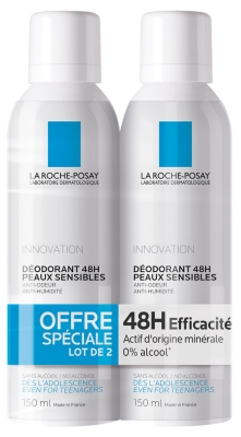 La Roche-Posay Déodorant Peaux Sensibles 48H Lot 2 X 150 ml