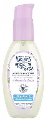 Le Petit Marseillais Bébé Huile de Douceur d'Amande Douce Massage Bain Corps Cheveux 118 ml