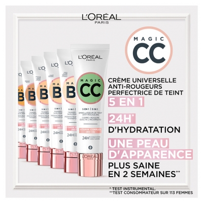 L'Oréal Paris Magic CC 5en1 Embellisseur Teint Anti Rougeurs 30 ML