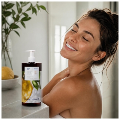 Korres Gel Douche Basilic Citron à l'Extrait de Sauge Purifiante 1 L