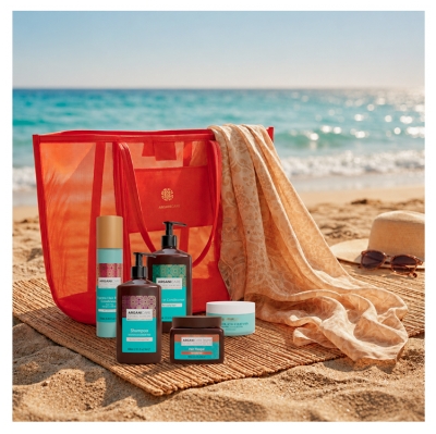 Huile d'Argan Revitalisante pour Cheveux Bouclés Summer Glow - Format Sac de Voyage