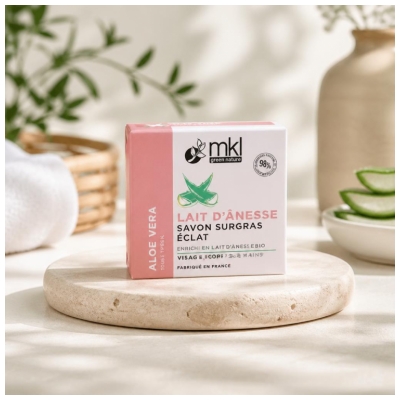 MKL Green Nature Aloe Vera Lait d'Ânesse Savons Surgras Éclat Visage & Corps 100 g