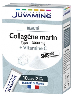 Juvamine Comprimés Collagène Marin 4000 mg + Vitamine C - 30 Comprimés (à consommer de préférence avant le 30/10/2026)