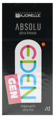 Eden Ultra Finesse Absolu Gen Préservatifs - Boîte de 12 (à consommer de préférence avant le 31/10/2026)