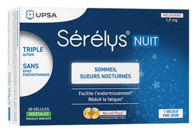 Sommeilérélys® Nuit - Complément Alimentaire à Base de Plantes Pour Les Troubles du - Endormissement (2) - Fatigue (1 ; 3) - Nervosité (3) - 30 Gélules
