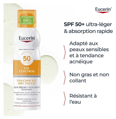 Eucerin Sun Protection Oil Control Brume Transparente Toucher Sec Spray SPF50 200 ml