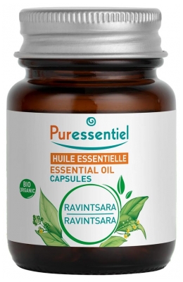 Complément alimentaire Puressentiel Huile Essentielle Ravintsara - 60 capsules Bio (à consommer de préférence avant le 01/11/2026)