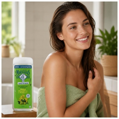 Le Petit Marseillais Gel Douche & Bain Hydratant Extra Doux Feuille d'Olivier Bio & Tilleul Bio 650 ml