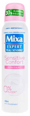 Mixa Expert Peau Sensible Sensitive Confort Anti Transpirant Apaisant 48 Heures en Spray 150 ML