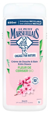 Le Petit Marseillais Crème de Douche et Bain Nourrissante Extra Douce Fleur de Cerisier Bio 650 ml